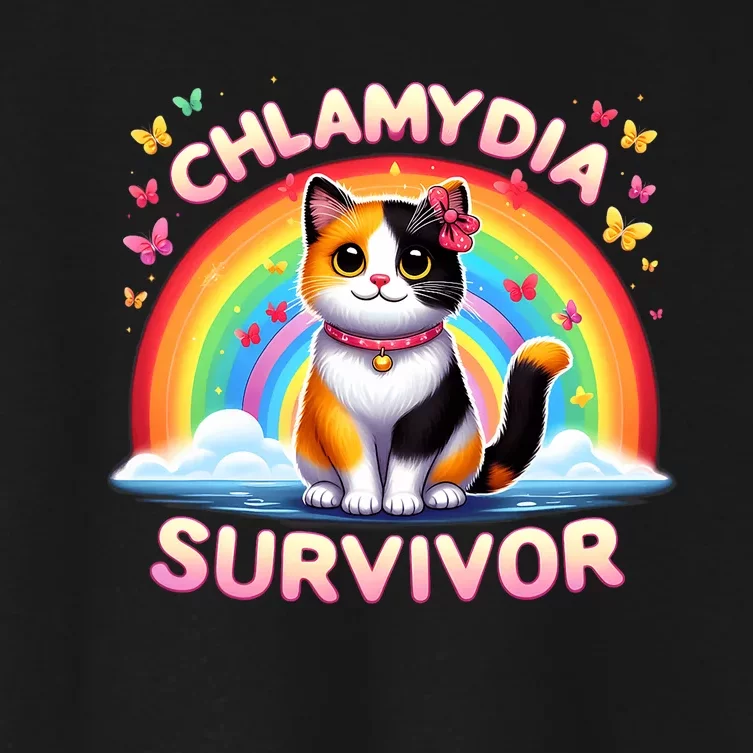 Chlamydia Survivor Sarcastic Ironic Inappropriate Women's Crop Top Tee