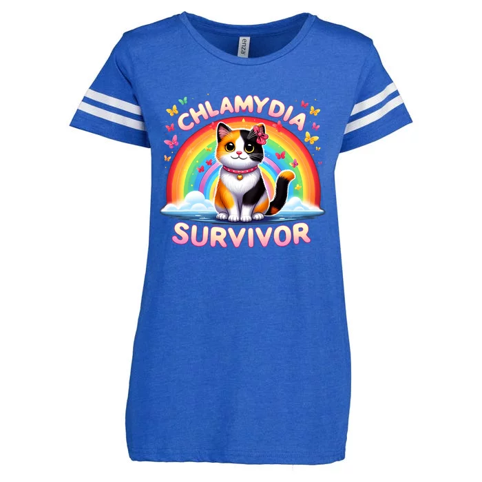 Chlamydia Survivor Sarcastic Ironic Inappropriate Enza Ladies Jersey Football T-Shirt