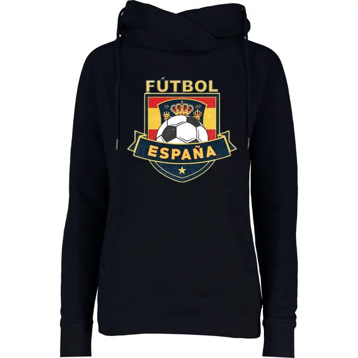 Cool Spain Soccer Team Womens Funnel Neck Pullover Hood