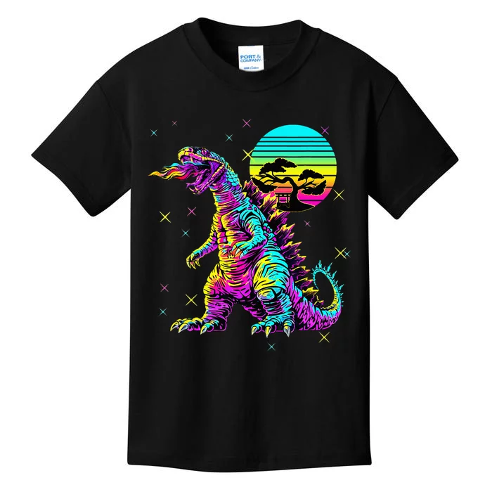 Cool Streetwear Synthwave 80s 90s Retro Anime Snakezilla Kids T-Shirt