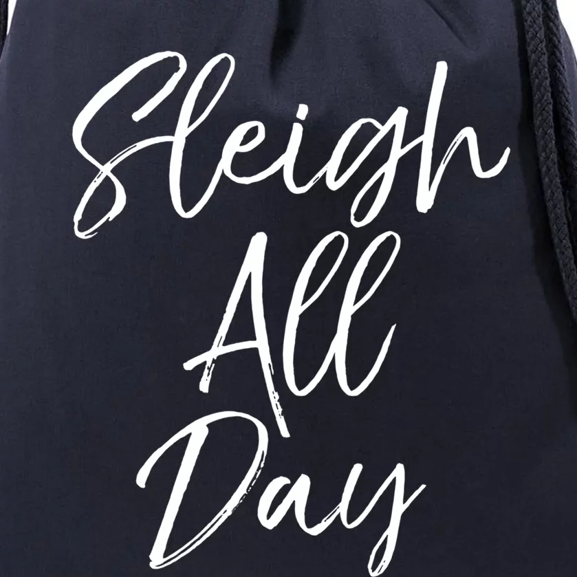 Cute Snow Sledding Quote Winter Sleigh All Day Gift Drawstring Bag