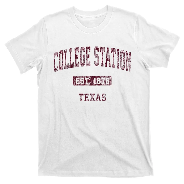 College Station Texas Tx Vintage Athletic Sports Design T-Shirt