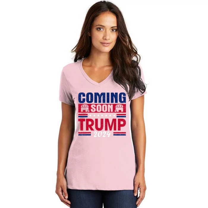 Coming Soon Trump 2024 Women's V-Neck T-Shirt