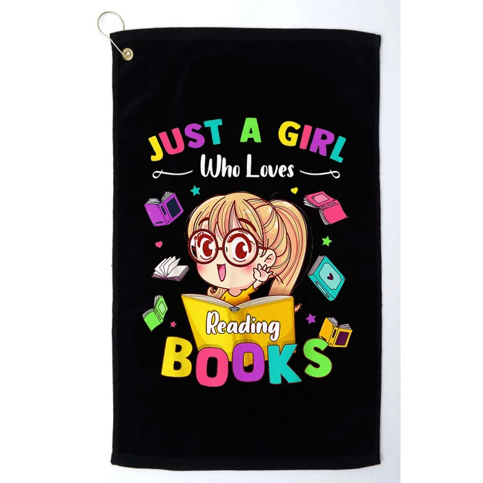 Cute Students Tee Just A  Who Loves Reading Books Platinum Collection Golf Towel