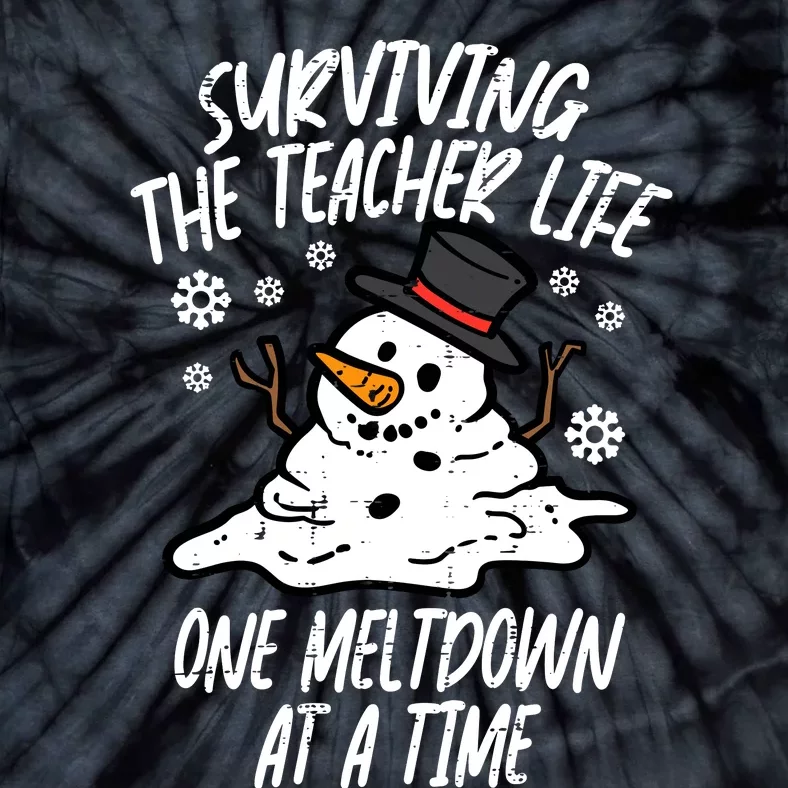 Christmas Surviving Teacher Life Meltdown Xmas Tie-Dye T-Shirt