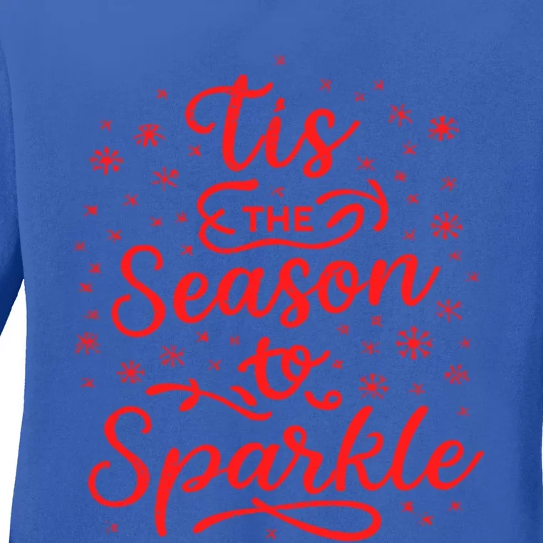 Christmas Snowflake Tis The Season To Holiday Great Gift Ladies Long Sleeve Shirt