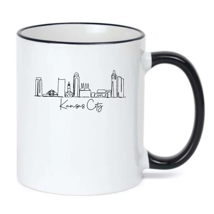 City Skyline Travel Souvenir Tourist Kansas City Gift Black Color Changing Mug