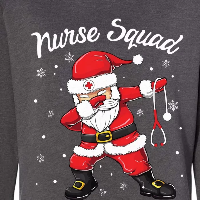 Christmas Scrub Tops Women Dabbing Santa Scrubs Nurse Squad Womens California Wash Sweatshirt