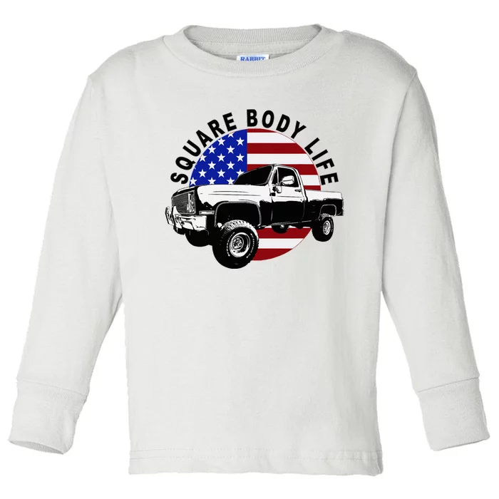 Classic Squarebody Truck 4x4 Square Body Toddler Long Sleeve Shirt