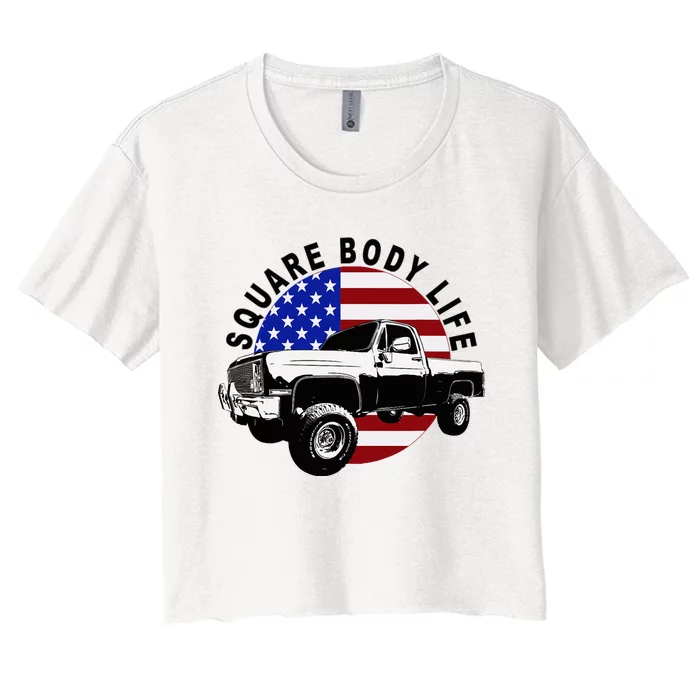 Classic Squarebody Truck 4x4 Square Body Women's Crop Top Tee