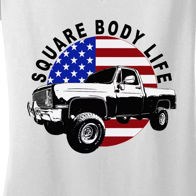 Classic Squarebody Truck 4x4 Square Body Women's V-Neck T-Shirt