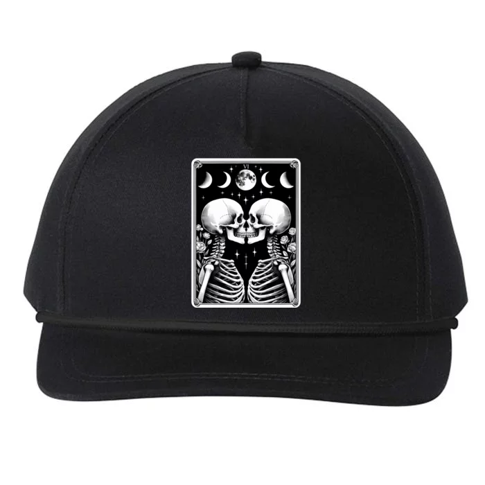 Celestial Skeleton The Lovers Tarot Card Moon Phases Meaningful Gift Snapback Five-Panel Rope Hat