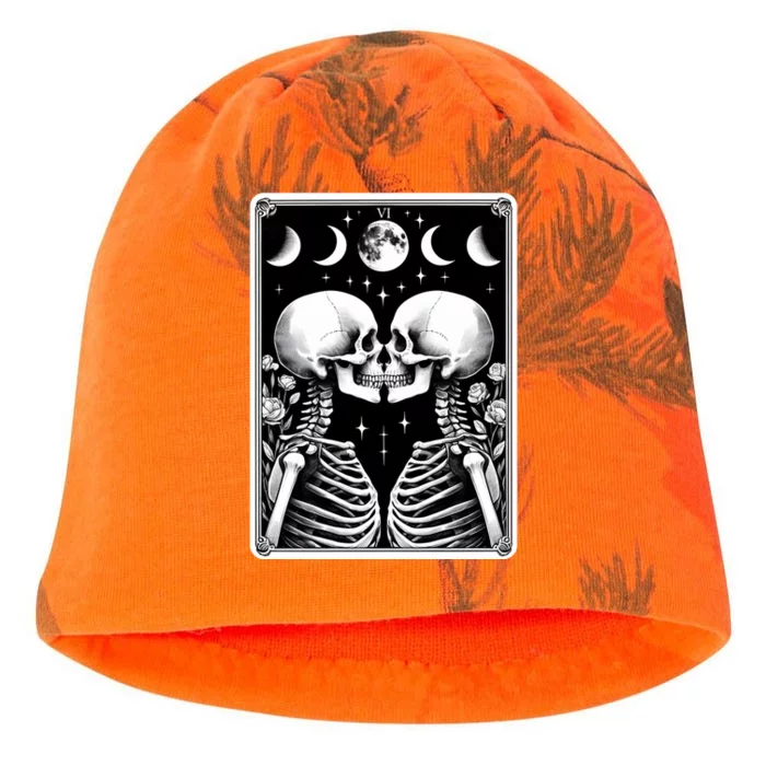 Celestial Skeleton The Lovers Tarot Card Moon Phases Meaningful Gift Kati - Camo Knit Beanie