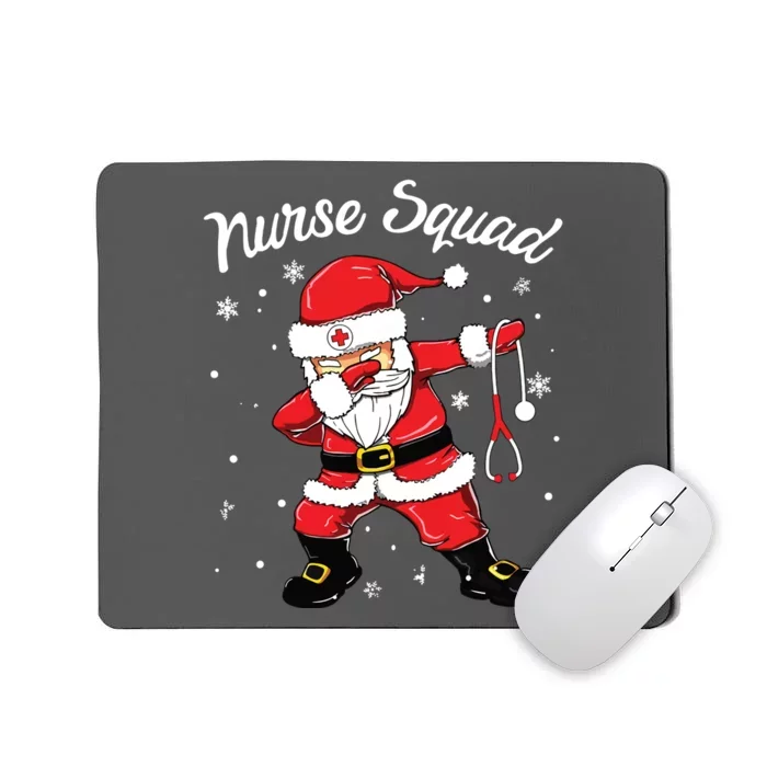 Christmas Scrub Tops Women Dabbing Santa Scrubs Nurse Squad Mousepad