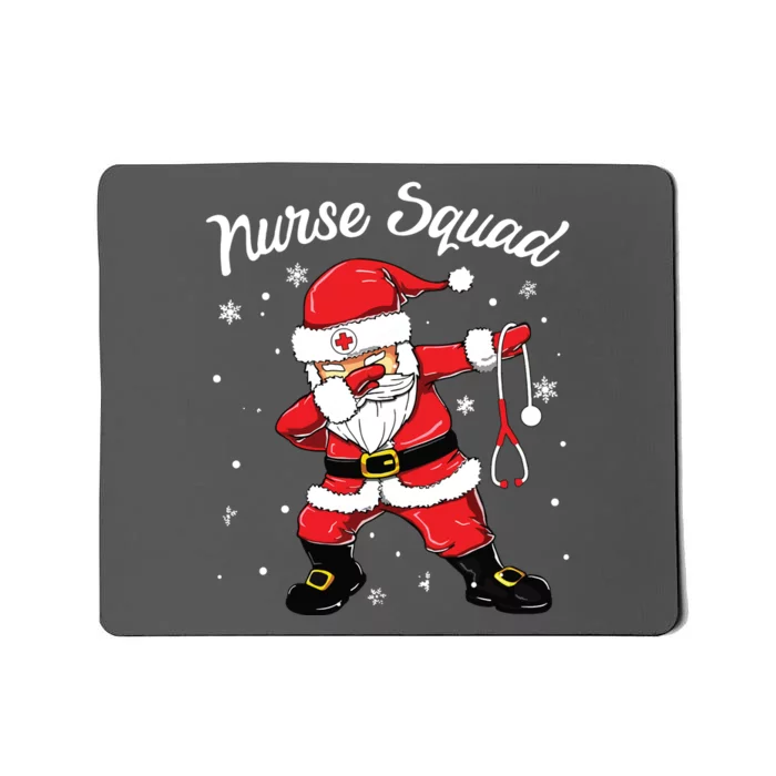 Christmas Scrub Tops Women Dabbing Santa Scrubs Nurse Squad Mousepad