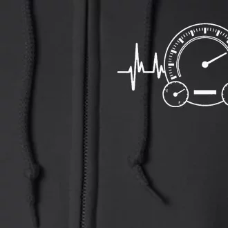 Car Speedometer Tee Auto Mechanic Guys Heartbeat Gifts Full Zip Hoodie