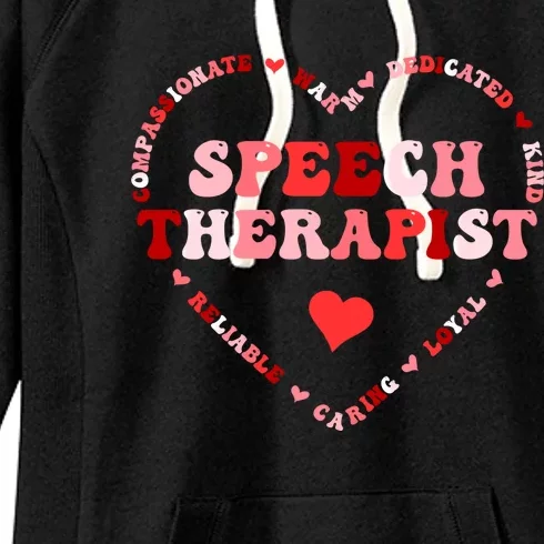 Cute Speech Therapist Valentines Day Heart Gift Women's Fleece Hoodie