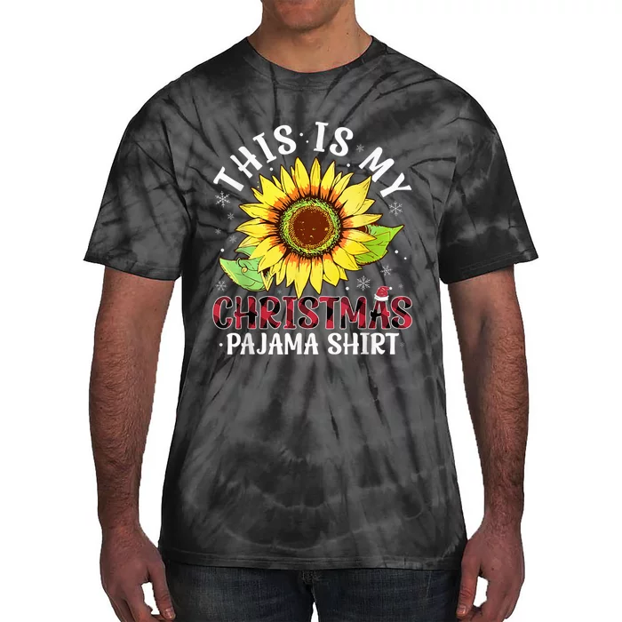 Christmas Sunflower This Is My Christmas Pajama Tie-Dye T-Shirt