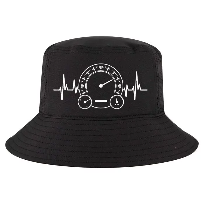 Car Speedometer Tee Auto Mechanic Guys Heartbeat Gifts Cool Comfort Performance Bucket Hat