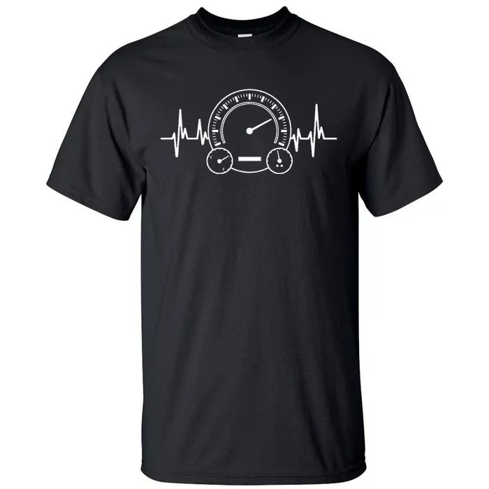 Car Speedometer Tee Auto Mechanic Guys Heartbeat Gifts Tall T-Shirt