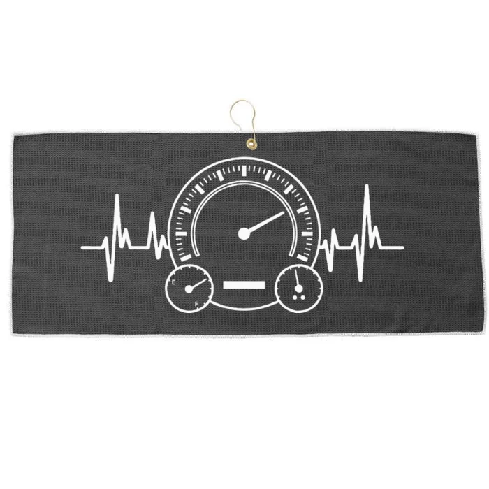 Car Speedometer Tee Auto Mechanic Guys Heartbeat Gifts Large Microfiber Waffle Golf Towel