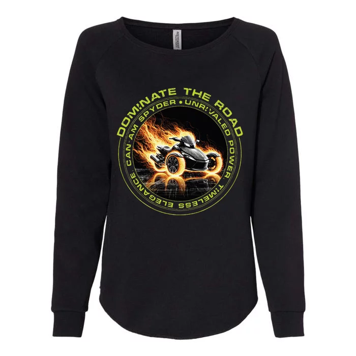 Canam Spyder Three Wheels Funny Rider Womens California Wash Sweatshirt