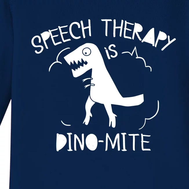 Cute Speech Therapy Meaningful Gift Dinosaur Speech Therapist Cool Gift Baby Long Sleeve Bodysuit