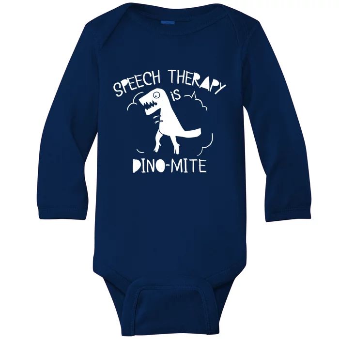 Cute Speech Therapy Meaningful Gift Dinosaur Speech Therapist Cool Gift Baby Long Sleeve Bodysuit