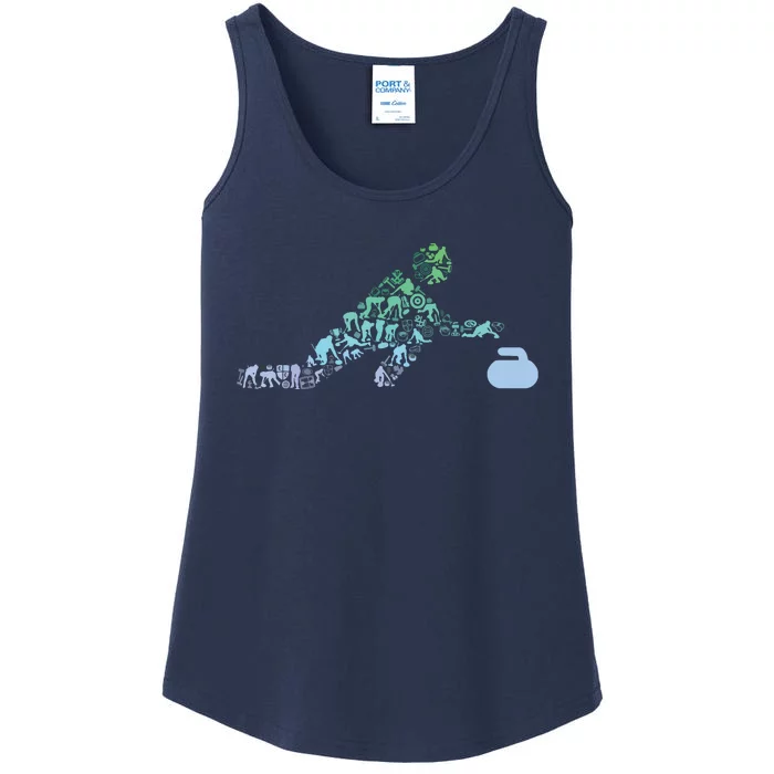 Curling Stone T For Curler Curling Player Boy Curling Ladies Essential Tank