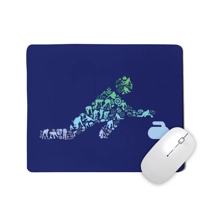 Curling Stone T For Curler Curling Player Boy Curling Mousepad