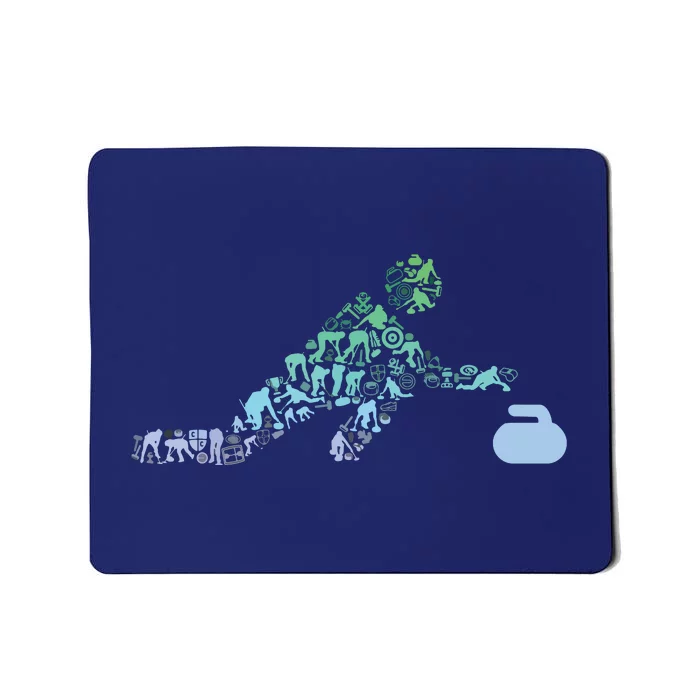 Curling Stone T For Curler Curling Player Boy Curling Mousepad