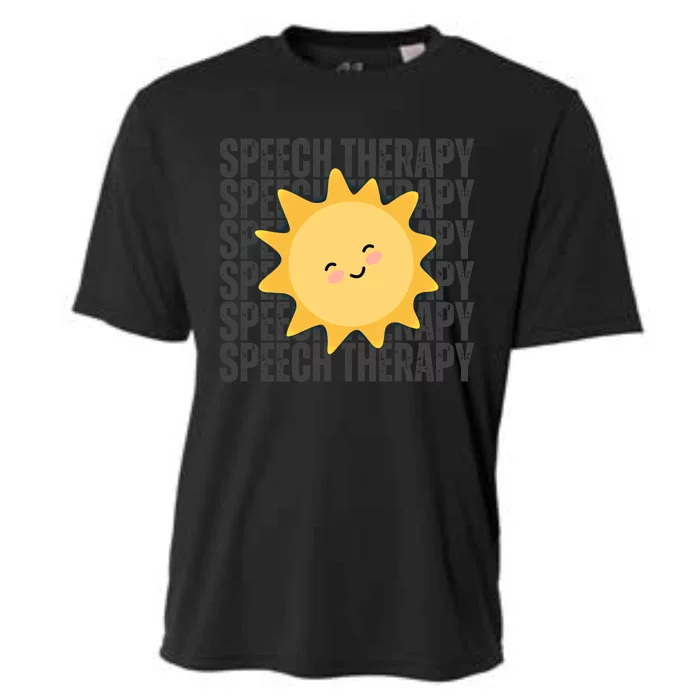 Cute Speech Therapy Slp Therapist Smiling Sun Gift Cooling Performance Crew T-Shirt