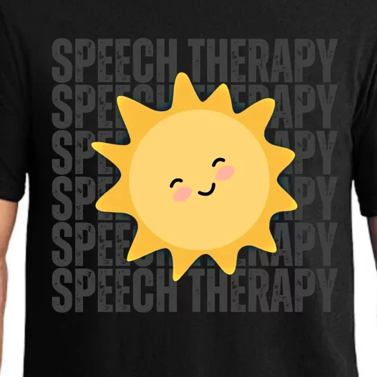 Cute Speech Therapy Slp Therapist Smiling Sun Gift Pajama Set