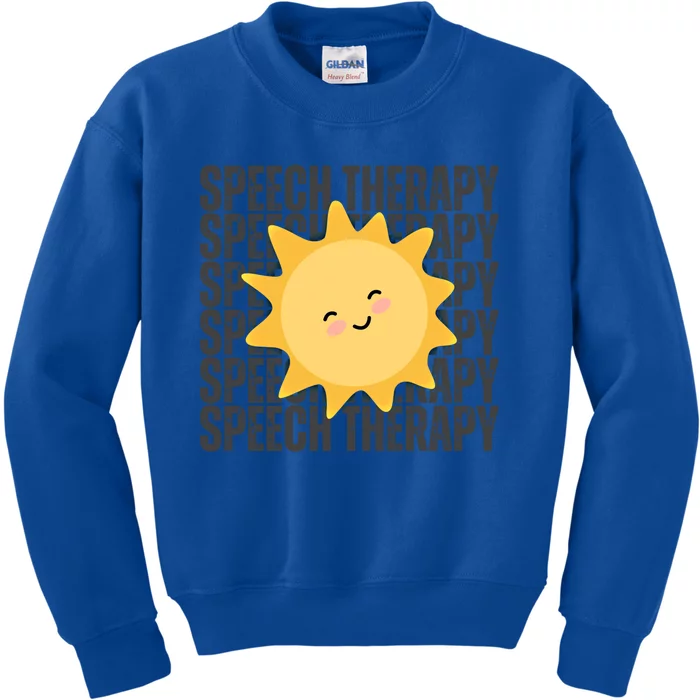 Cute Speech Therapy Slp Therapist Smiling Sun Gift Kids Sweatshirt