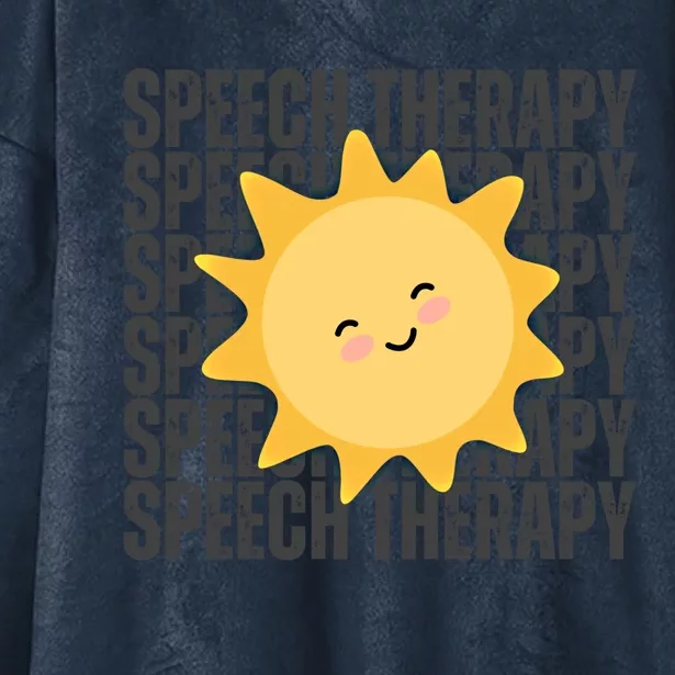 Cute Speech Therapy Slp Therapist Smiling Sun Gift Hooded Wearable Blanket