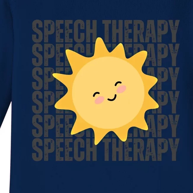 Cute Speech Therapy Slp Therapist Smiling Sun Gift Baby Long Sleeve Bodysuit