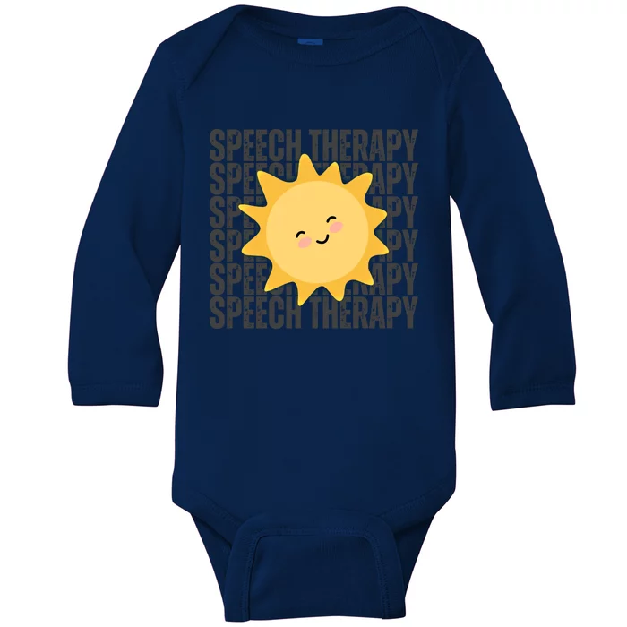 Cute Speech Therapy Slp Therapist Smiling Sun Gift Baby Long Sleeve Bodysuit