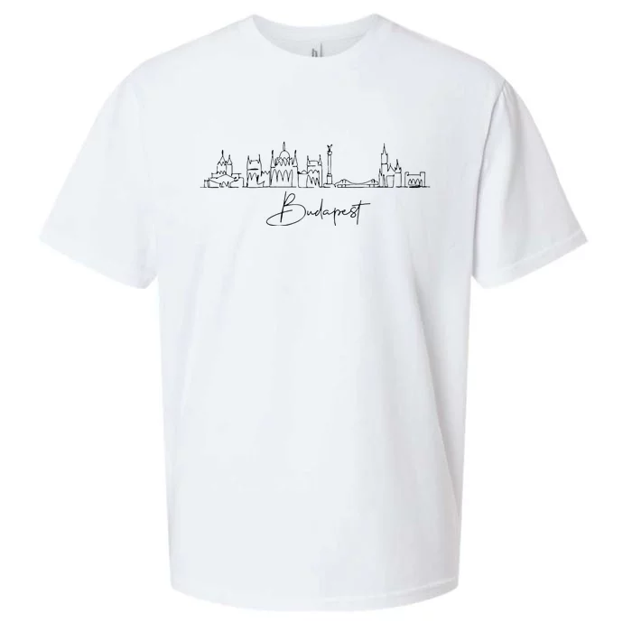 City Skyline Travel Souvenir Tourist Budapest Hungary Sueded Cloud Jersey T-Shirt