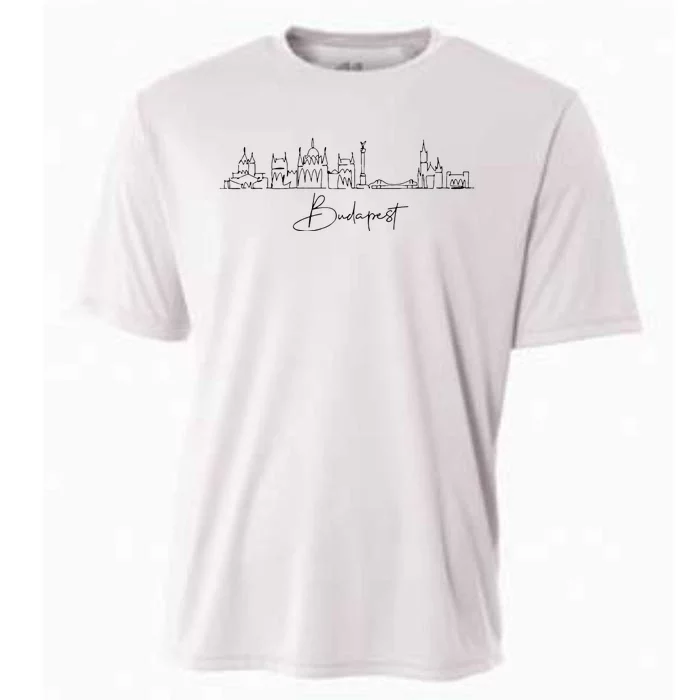 City Skyline Travel Souvenir Tourist Budapest Hungary Cooling Performance Crew T-Shirt