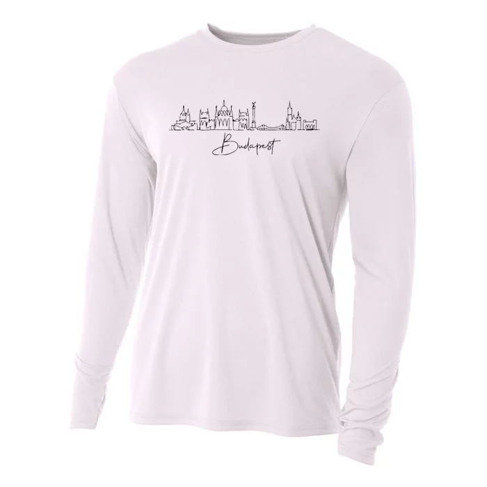 City Skyline Travel Souvenir Tourist Budapest Hungary Cooling Performance Long Sleeve Crew