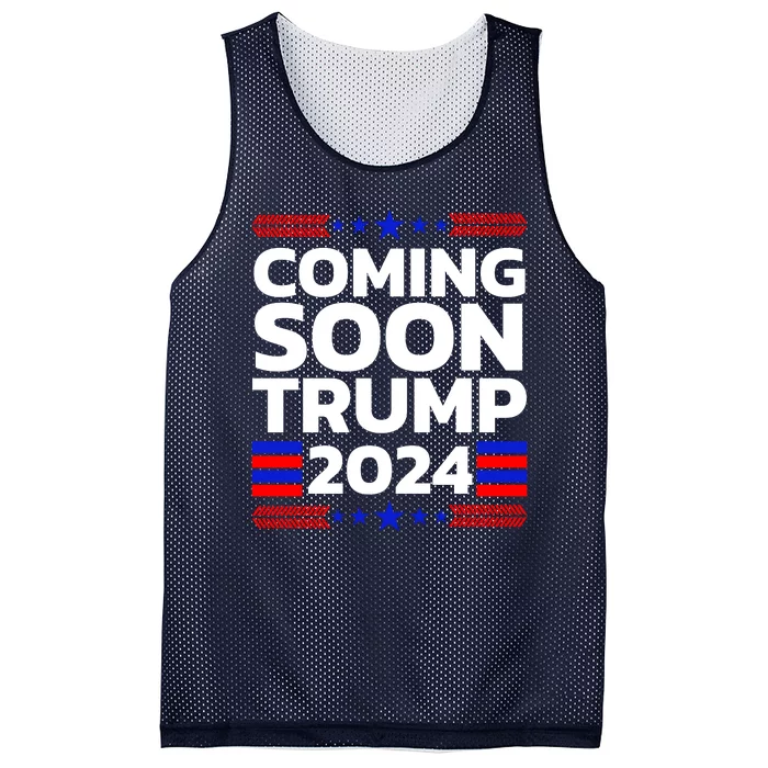 Coming Soon Trump 2024 Take America Back US Flag Mesh Reversible Basketball Jersey Tank