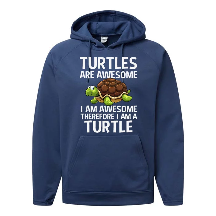 Cool Sea Turtle Design Tortoise Turtle Lover Performance Fleece Hoodie