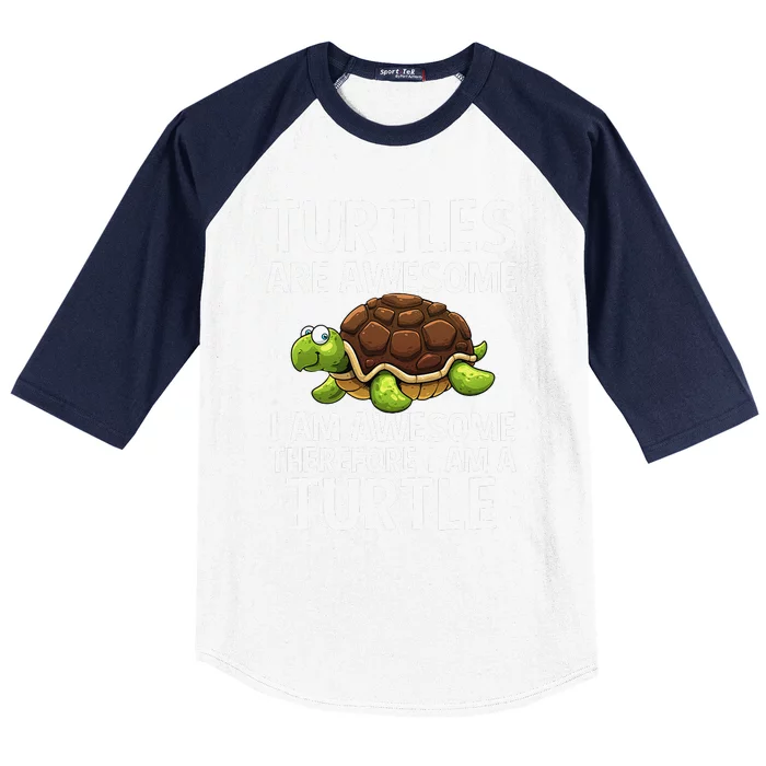 Cool Sea Turtle Design Tortoise Turtle Lover Baseball Sleeve Shirt