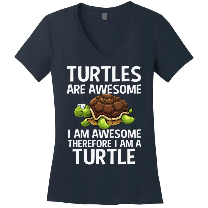 Cool Sea Turtle Design Tortoise Turtle Lover Women's V-Neck T-Shirt