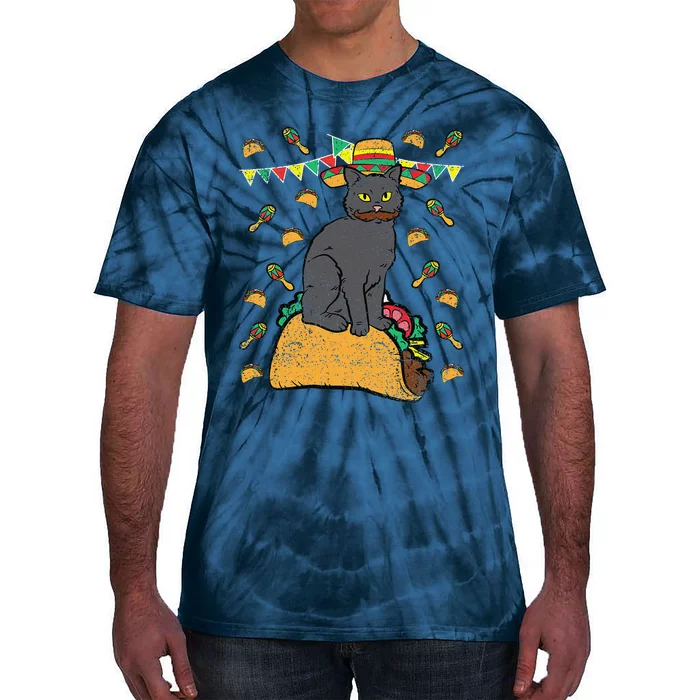 Cat Sitting Taco Cinco De Mayo Mexican Food Fiesta Party Tie-Dye T-Shirt