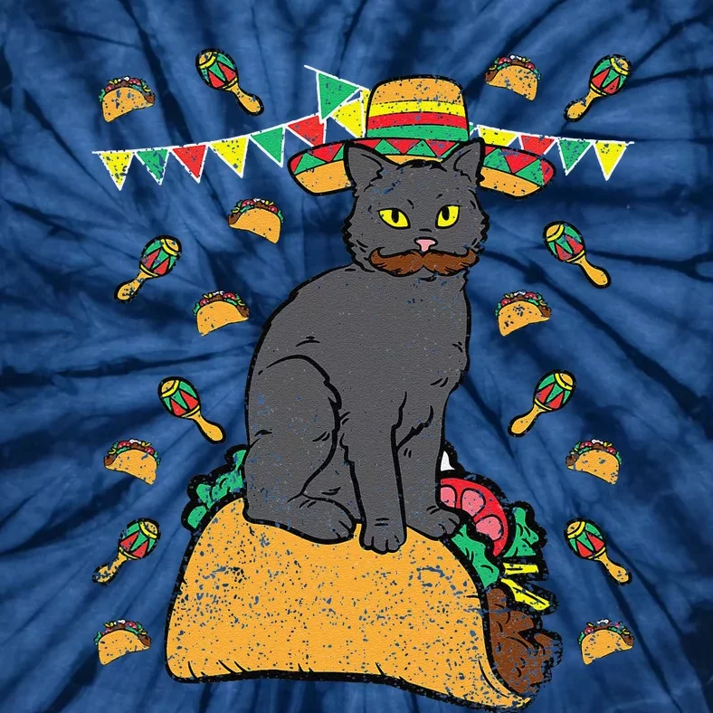 Cat Sitting Taco Cinco De Mayo Mexican Food Fiesta Party Tie-Dye T-Shirt