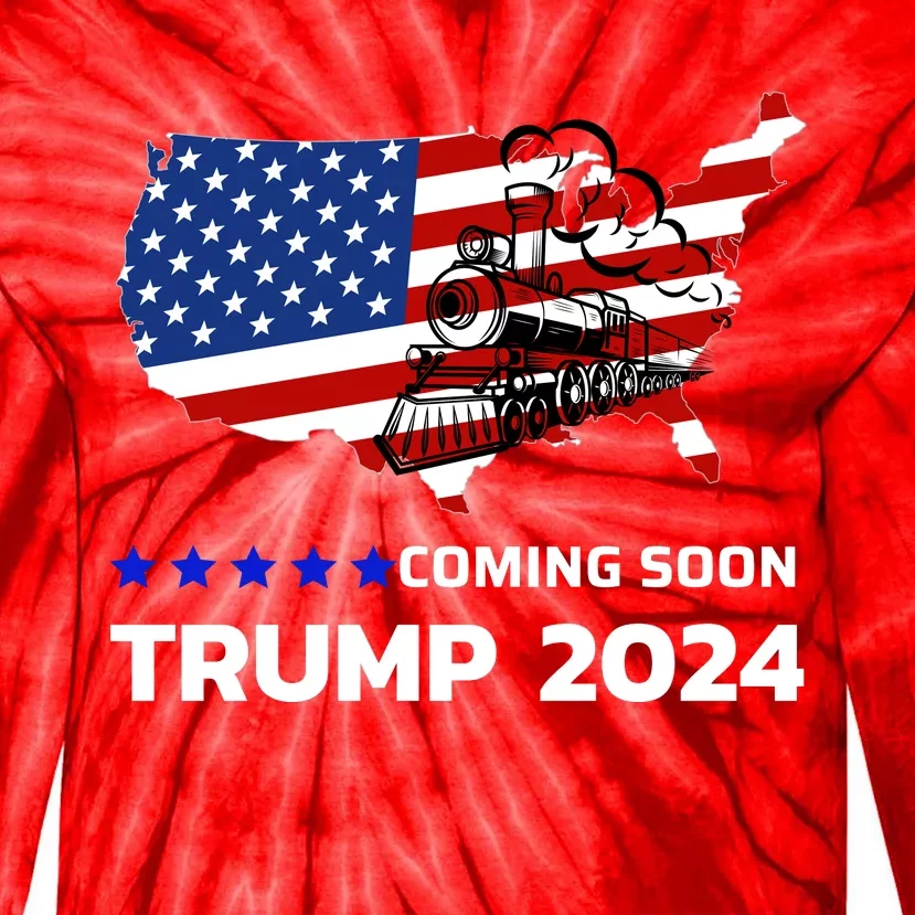 Coming Soon Trump 2024 Tie-Dye Long Sleeve Shirt