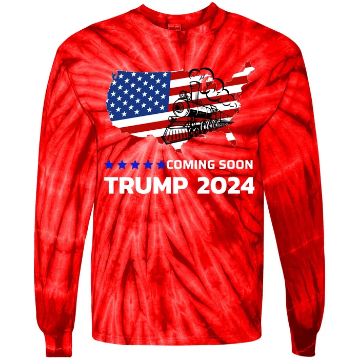 Coming Soon Trump 2024 Tie-Dye Long Sleeve Shirt