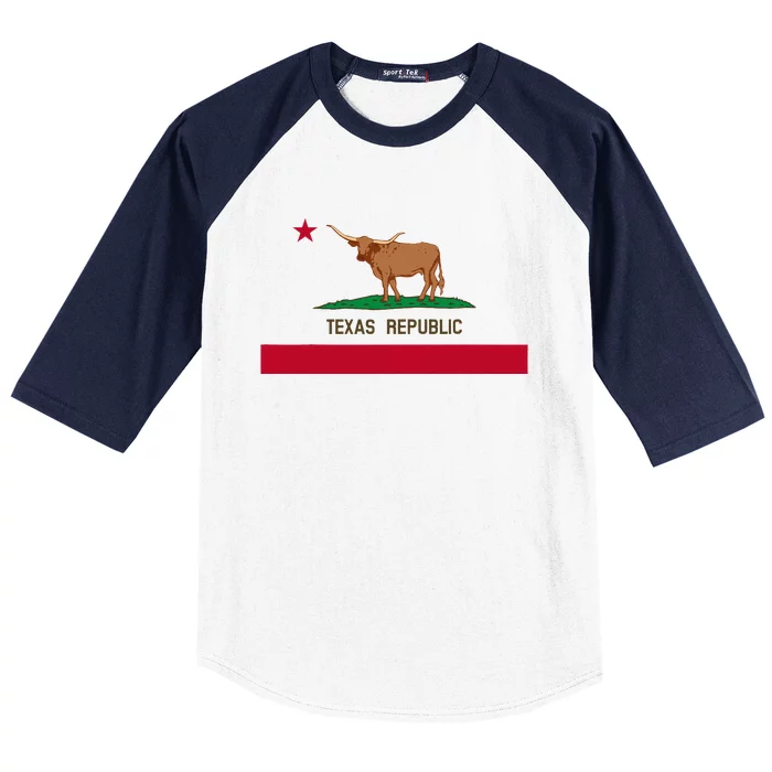 California Style Texas State Flag Baseball Sleeve Shirt