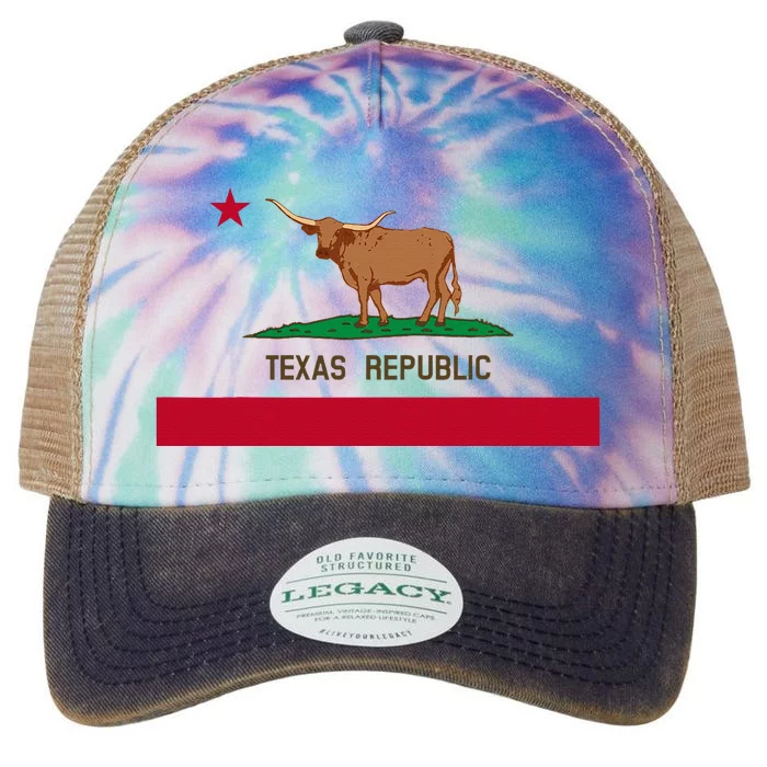 California Style Texas State Flag Legacy Tie Dye Trucker Hat